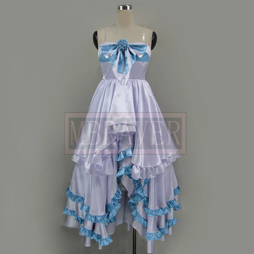 Yuuki Asuna Cosplay Sword Art Online ALO SAO Undine Anime White and Blue Costume Dress