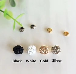 9.5mm Painting Rose Flower Bracelet Rivet Cap Stud For Shoe Bag Hat Jeans Belt Wallet Leather Craft Chocker Garment Accessories