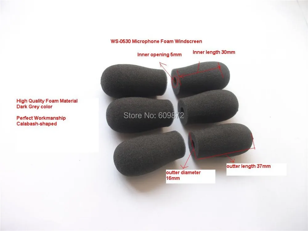 Foam Microphone Windscreen,  mic sponge cover , WS-0530, 5mm inner diameter & 30mm inner length 10 pcs /lot,