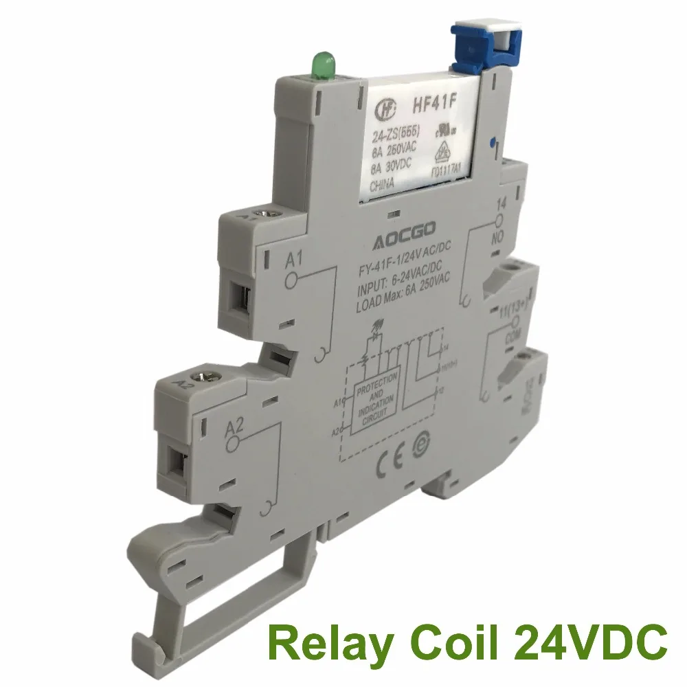 Slim Relay Mount On Screw Socket with LED and Protection Circuit 24VDC/AC