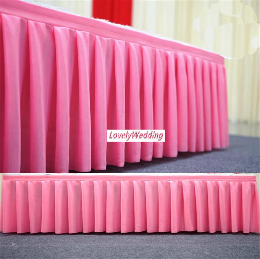 Ice silk table skirt wedding backdrop curtains for table clothes table cover wedding stage table skirting for event party