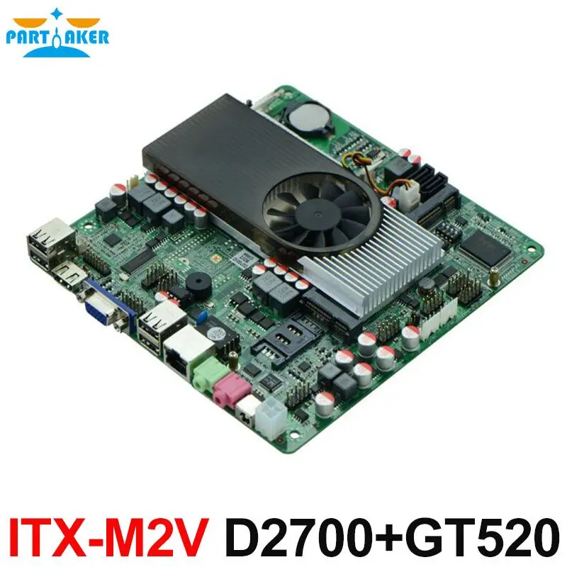 Slim Mini-ITX Motherboard Atom D2700 with NVIDIA ION3 GT520 for IPC HTPC