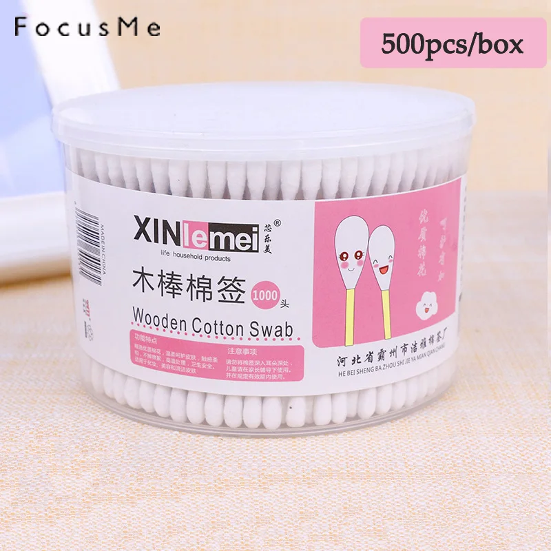 500pcs/Box Tampons Bamboo Cotton Buds micro-scrapers Soft Medical Swabs Makeup Tools wand microbrush antiseptic