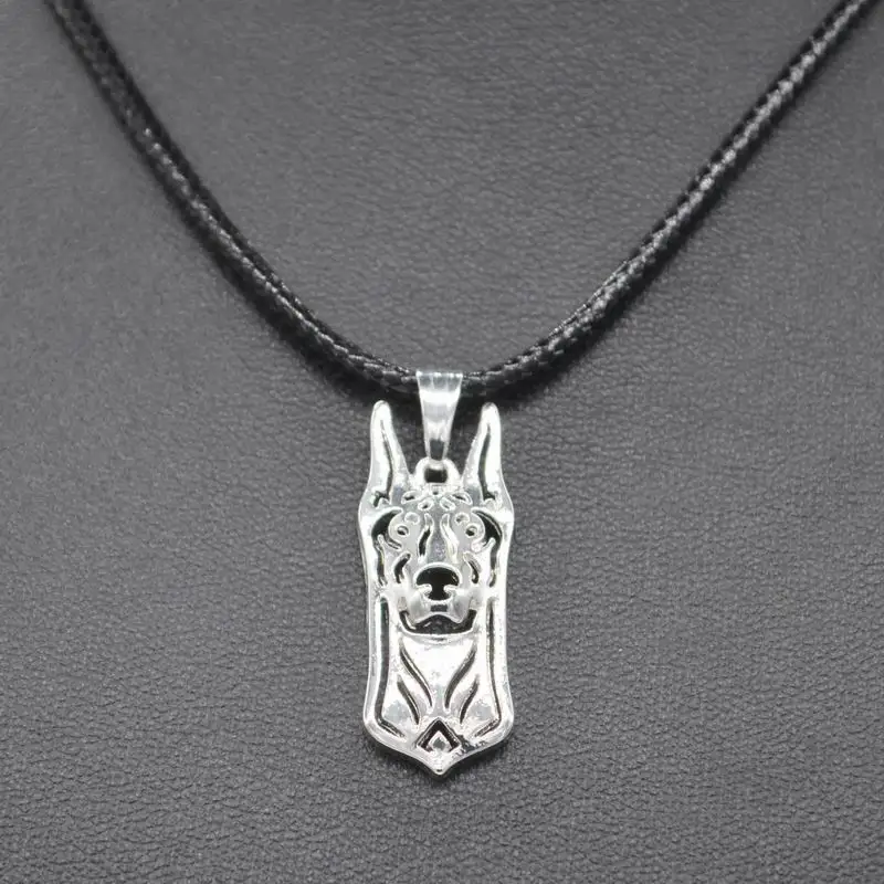 Rope Chain Female Metal Dog Necklaces Lovers' Doberman Jewelry Pendant Necklaces