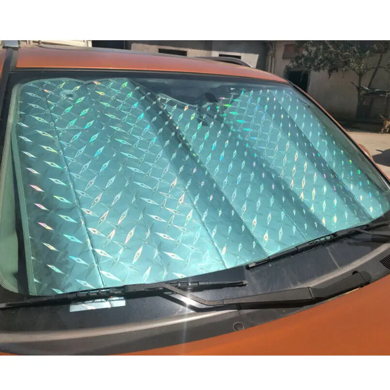 Universal Laser Car SUV Sun Protect Visor Sunshade Front Window Sun Protection Foldable Windshield Film Summer Sun Block Cover