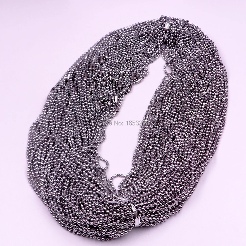 Large Wholesale 100Meter  Stainless Steel 2.4mm Beads Chain Link Jewelry Finding /Marking Chain DIY Necklace