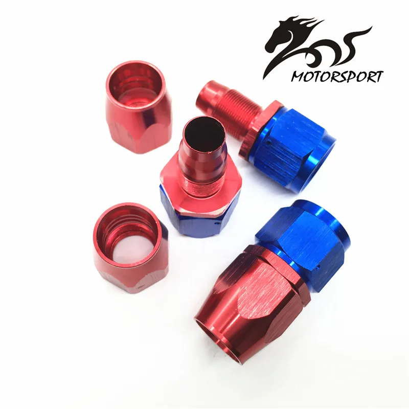 AN6-0 0 Degree Aluminum Oil Cooler Hose Fitting Swivel Hose End Fitting Adapter Oil Fuel Line