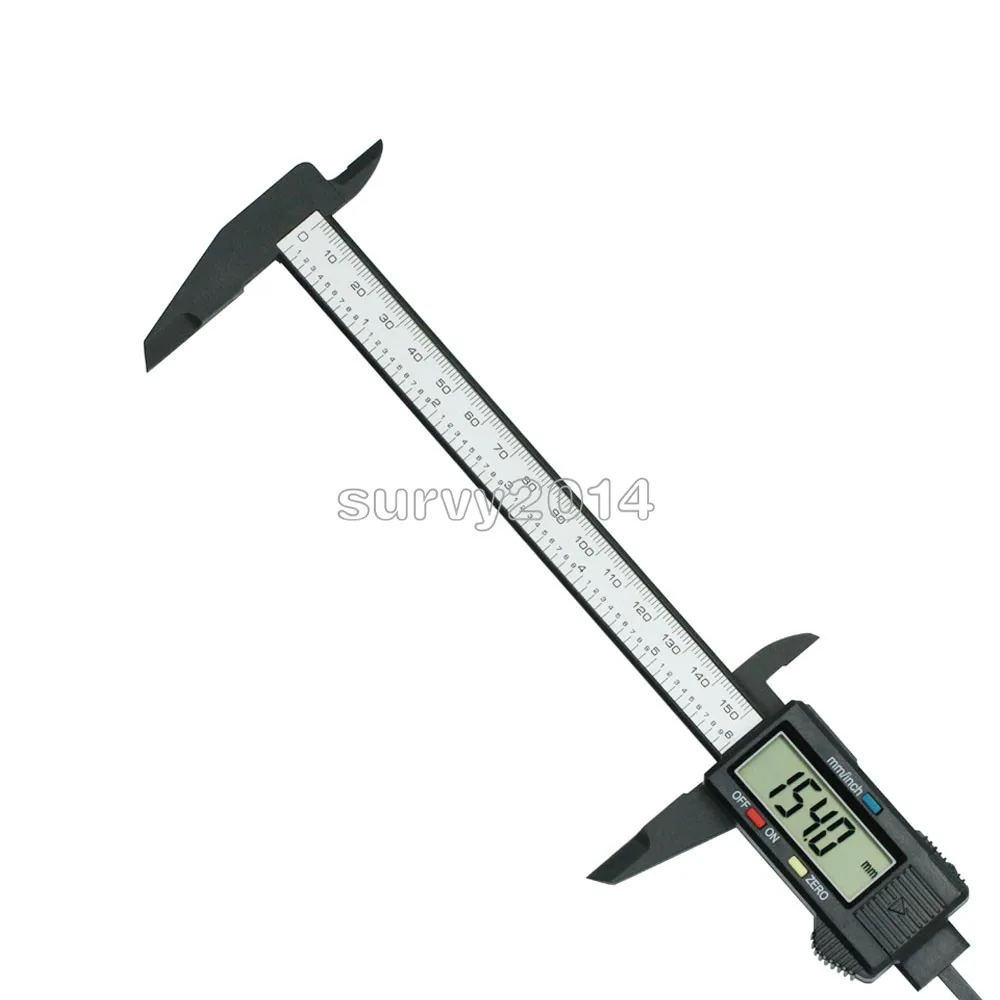 150ミリメートル6インチ液晶デジタル電子炭素繊維ノギスゲージマイクロメータnew到着