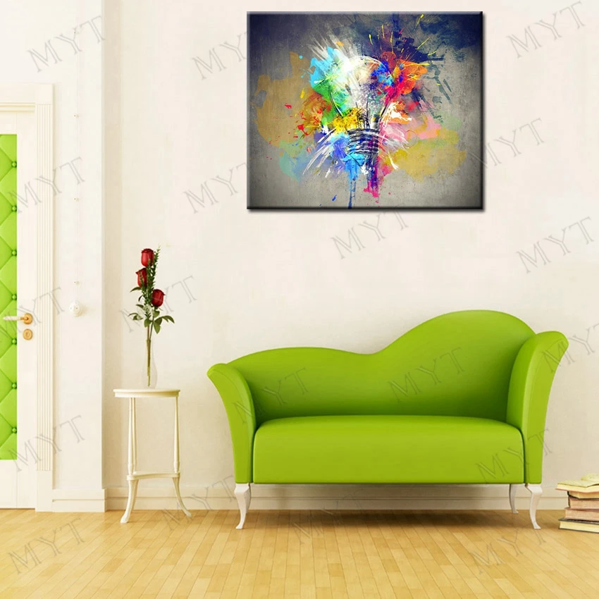 Myt Free Shipping Wall Pictures For Living Room Oil Painting On Canvas Abstract Art Electric Light Painting Modern Home Decor