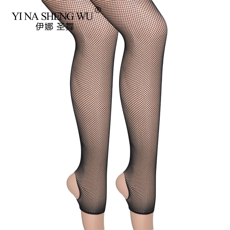 Sexy Women Latin Dance Socks Mesh Trample Feet Socks Nightclub Bar Mesh Hollow-out Pantyhose Latin Dance Performance Socks Black