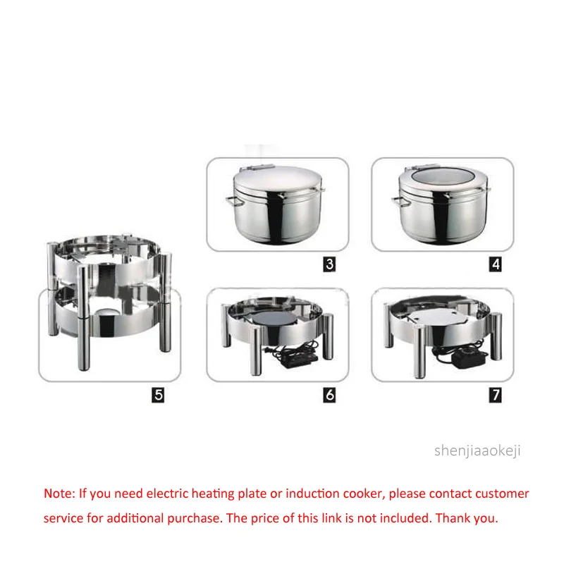 Коммерческий шведский стол суповая плита гидравлическая нержавеющая сталь/стеклянная крышка раздаточная печь еда теплее машина ресторан кастрюля 11L