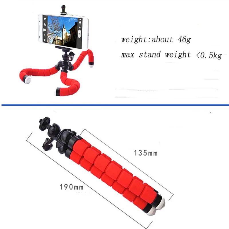 ขาตั้งกล้อง Octopus แบบยืดหยุ่นผู้ถือโทรศัพท์แบบพกพาน้ำหนักขาตั้งกล้องเล็กๆสำหรับ Canon Nikon Nony Nex กล้องโทรศัพท์6 6S