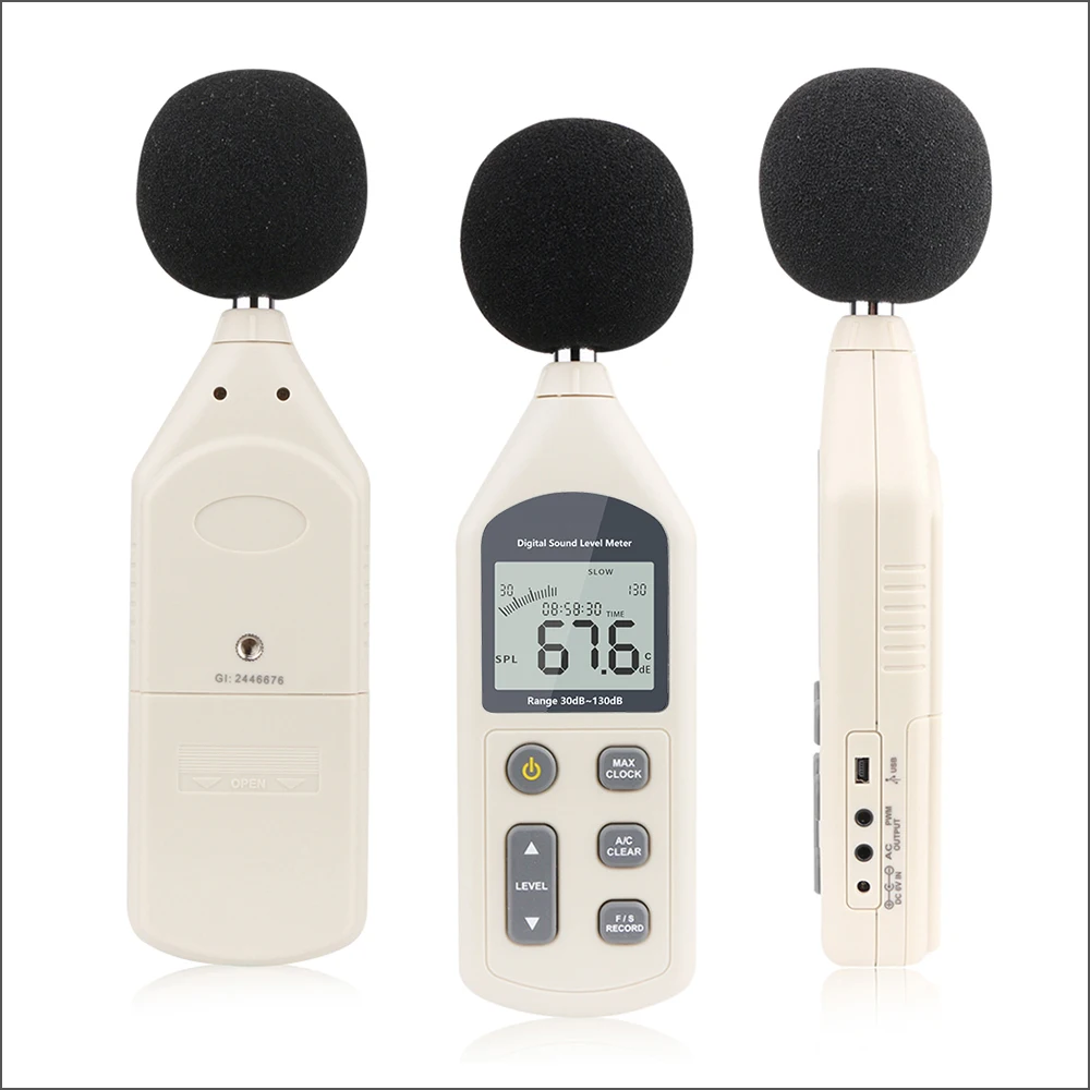 RZ Digital Sound Level Meter USB Noise Tester Meter Decibel Meter Noise Meter GM1356 30-130dB A/C FAST/SLOW DB GM1356