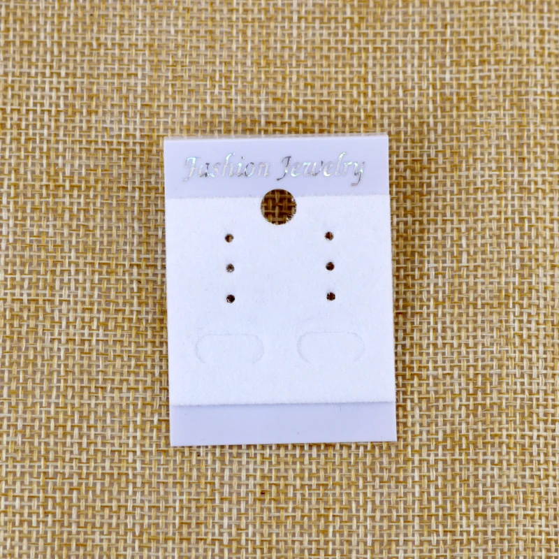 New Arrival 200pcs/lot 3.7x5cm White PVC+Velvet Earrings Card Ear Studs Display Hang Tag Thick Jewelry Cards And Packaging