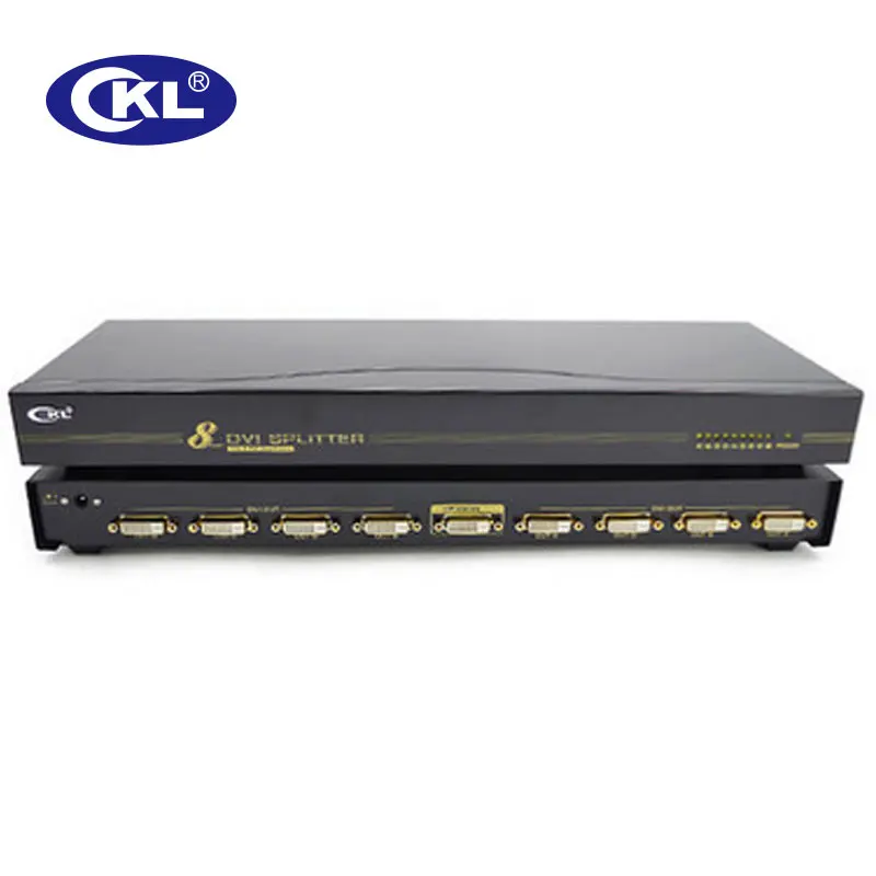 CKL 8 Port DVI Splitter 1 x 8 DVI Distributor Box Support OSD Hotkey Selection DDC DDC2 DDC2B 1920*1080 DVI-98E