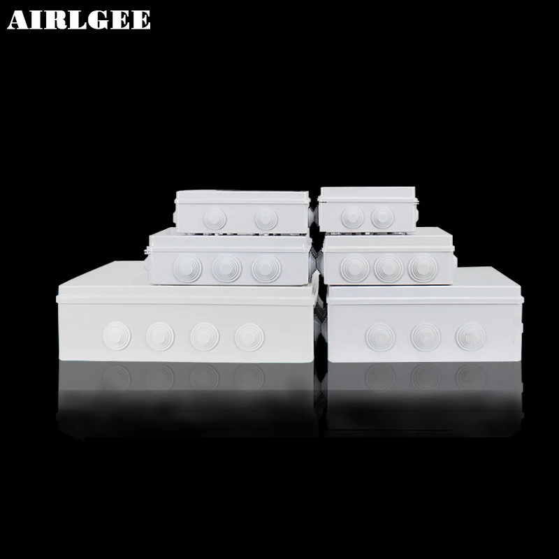 White ABS Plastic Waterproof Dust-proof Junction Box 36mm Open hole DIY Electrical Connection Outdoor Monitor Distribution box