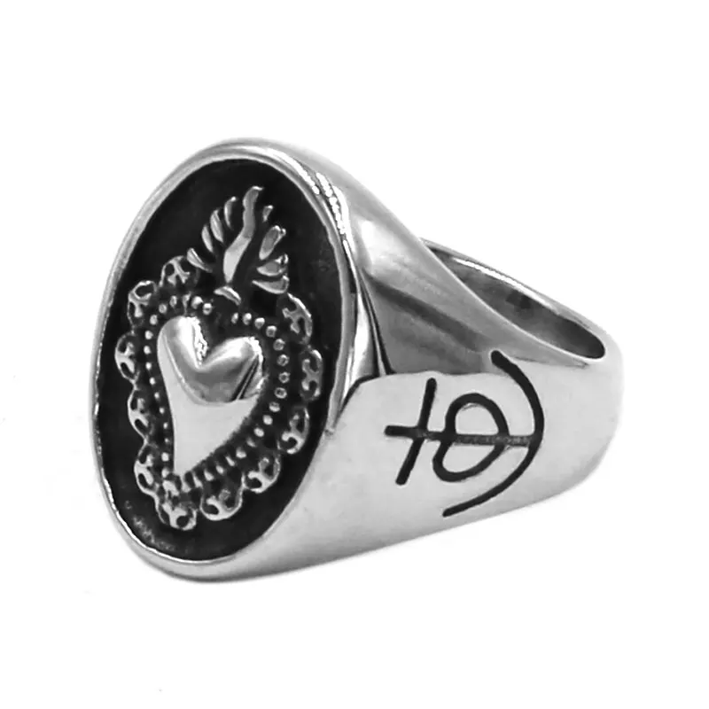 Fashion Crown Heart Ring Stainless Steel Jewelry Celtic Knot Motor Biker Symbol Wedding Ring for Women Girls Wholesale 773B