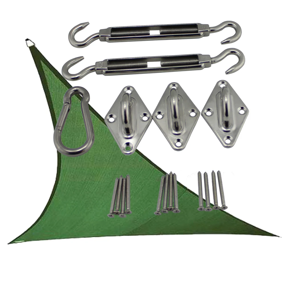 M8 Stainless Triangle Shade Sail Kits or 3 Corners Shade Sail Hardware Kits 2 Sets SUS316