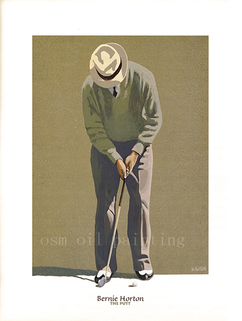 

Impressional Bernie Horton Figure Canvas Printing Oil Painting Wall Artwork Decorative Man Play Golf Sport Figure Print Pictures