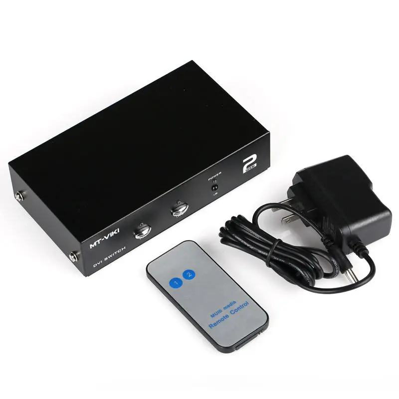 

MT-VIKI 2 Port DVI Switch Box 2 in 1 out IR Remote Control PC Video Select Support 2048*1536 MT-DV201