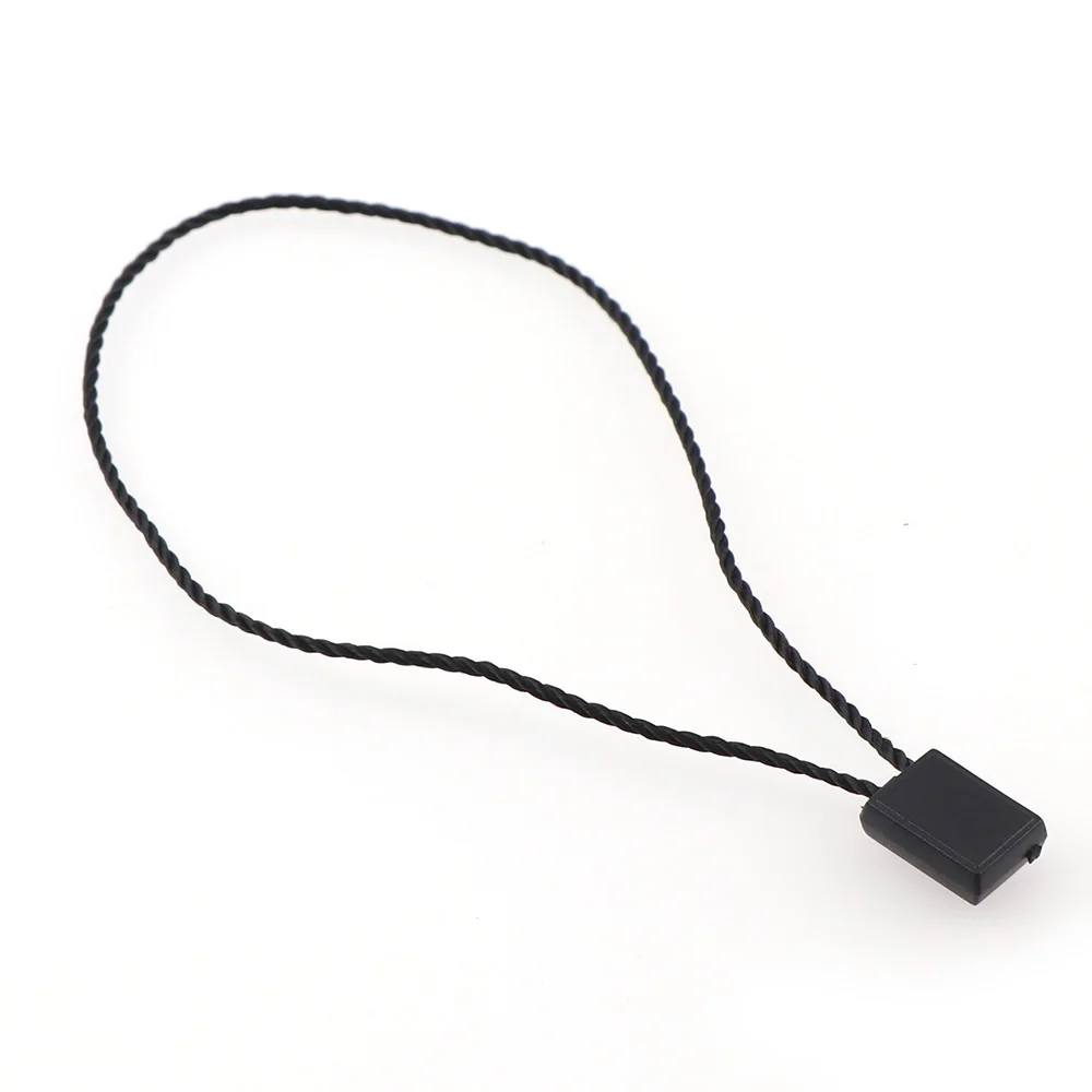 Plastic Hang Tag Seal String With Bullet Plug Nylon Cotton Cord Snap Head Loop Lock Buckle Fashion Bag Price Tag Rope Fasteners