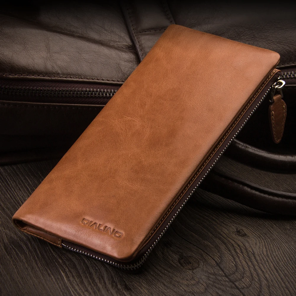 QIALINO holster for iphone 7 & iPhone 7 plus Handmade Genuine Leather Wallet Case for iPhone 6s slots for cards 4.7/5.5 inch