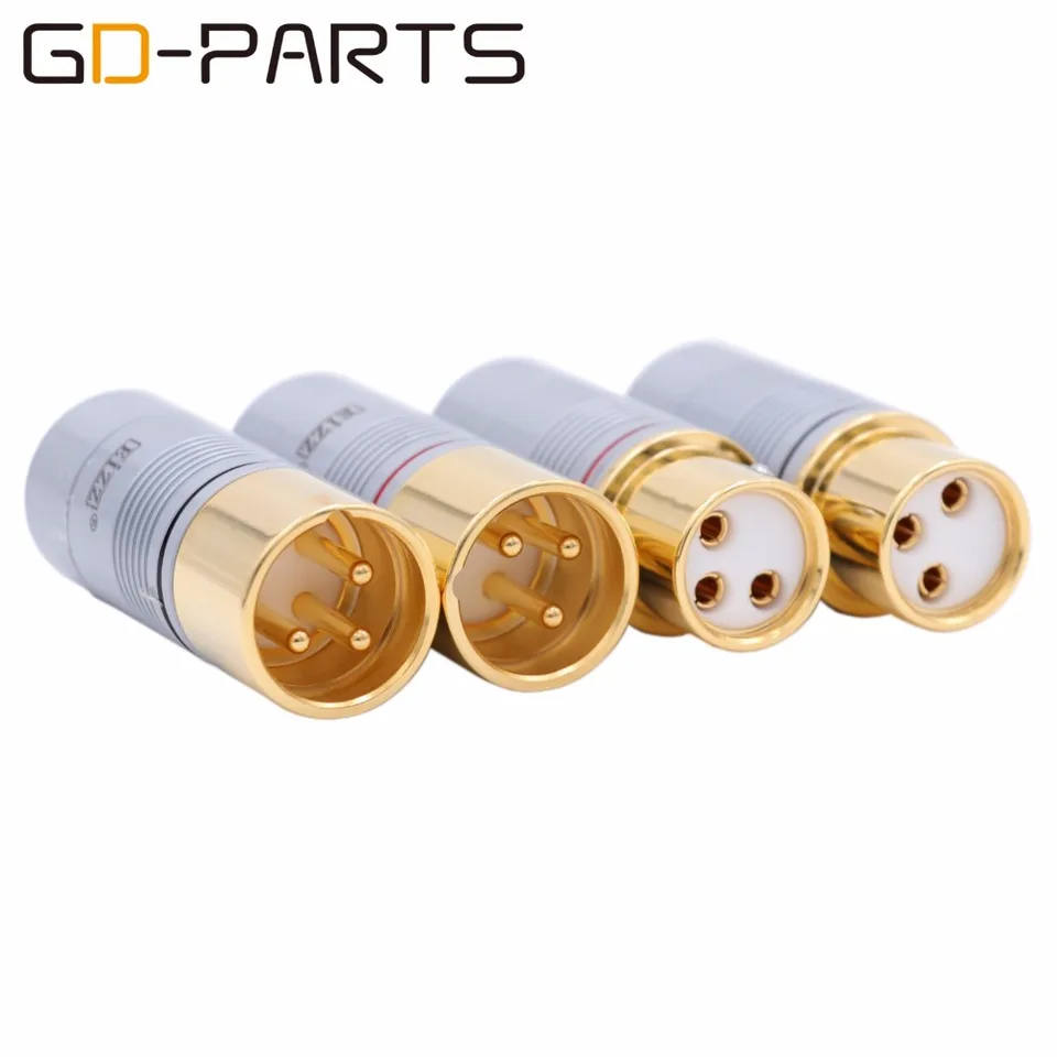 EIZZ Tellurium Copper 3-Pin Male Female XLR Connector MIC Snake