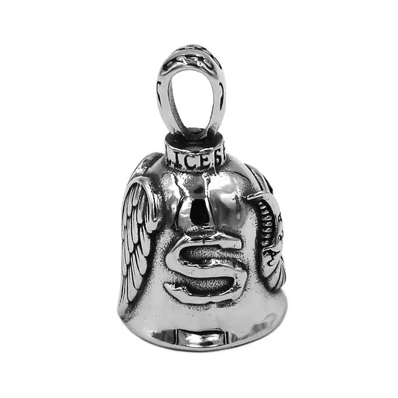 Classic Biker Eagle Wings Bell Pendant Stainless Steel Jewelry Christmas Gift SWP0507