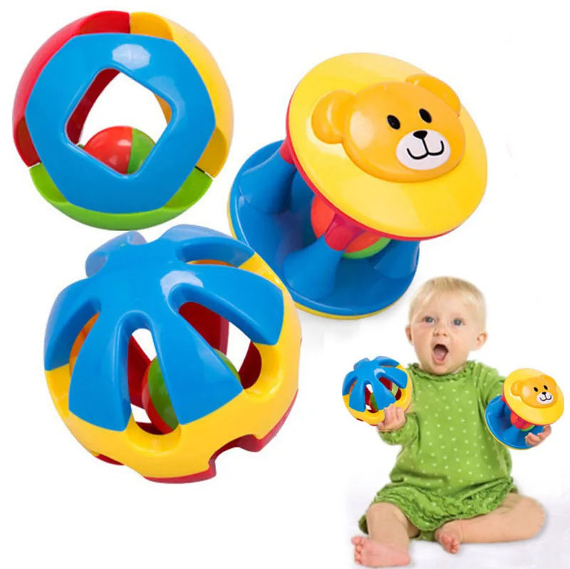 

3pcs Baby Toy Fun Little Loud Jingle Ball Ring Develop Baby Intelligence,Training Grasping Ability Rattles Baby Toys B0928