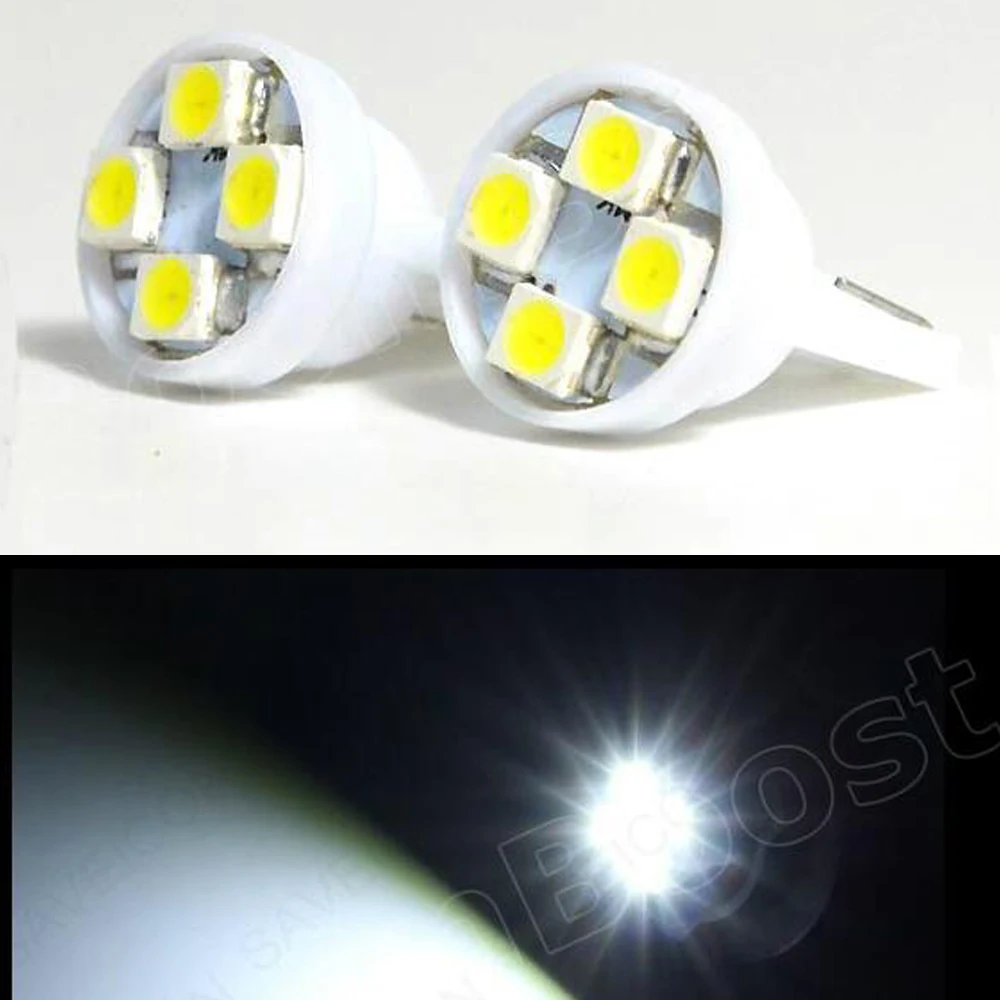 Reading Bulbs 10pcs car width lamp T10 4 SMD W5W 4LED Turn Signal Lamps White 1210 3528 DC12v Auto License Plate Bulbs