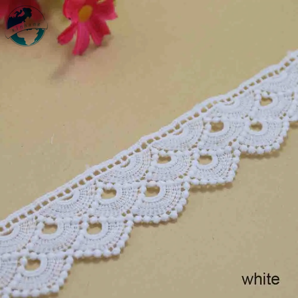 3cm Width White Polyester Embroidery French Lace Ribbon Fabric Guipure Diy Trims Warp Knitting Sewing Garment Accessories#3703