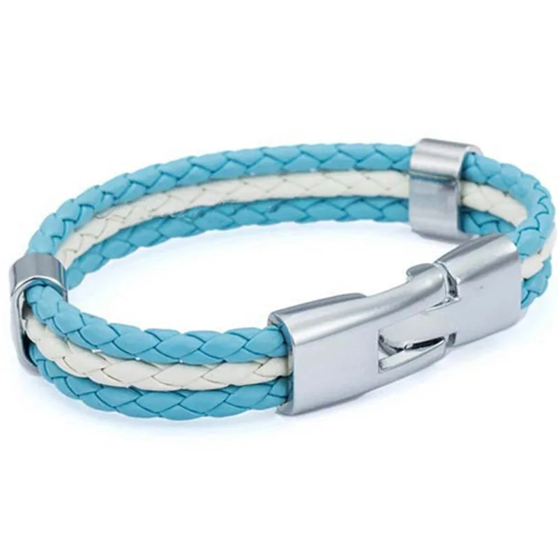 2018  National Flag Brazil England Argentina Leather Bracelet 3 Strands Braided Bracelet Wristband Jewelry