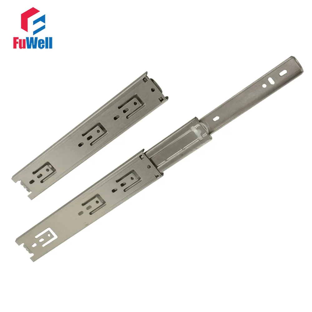 

2pcs 22inch Drawer Slide 45mm Width Stainless Steel Fold Telescopic Ball Bearing Sliding Rail for Furniture Cabinet Drawer