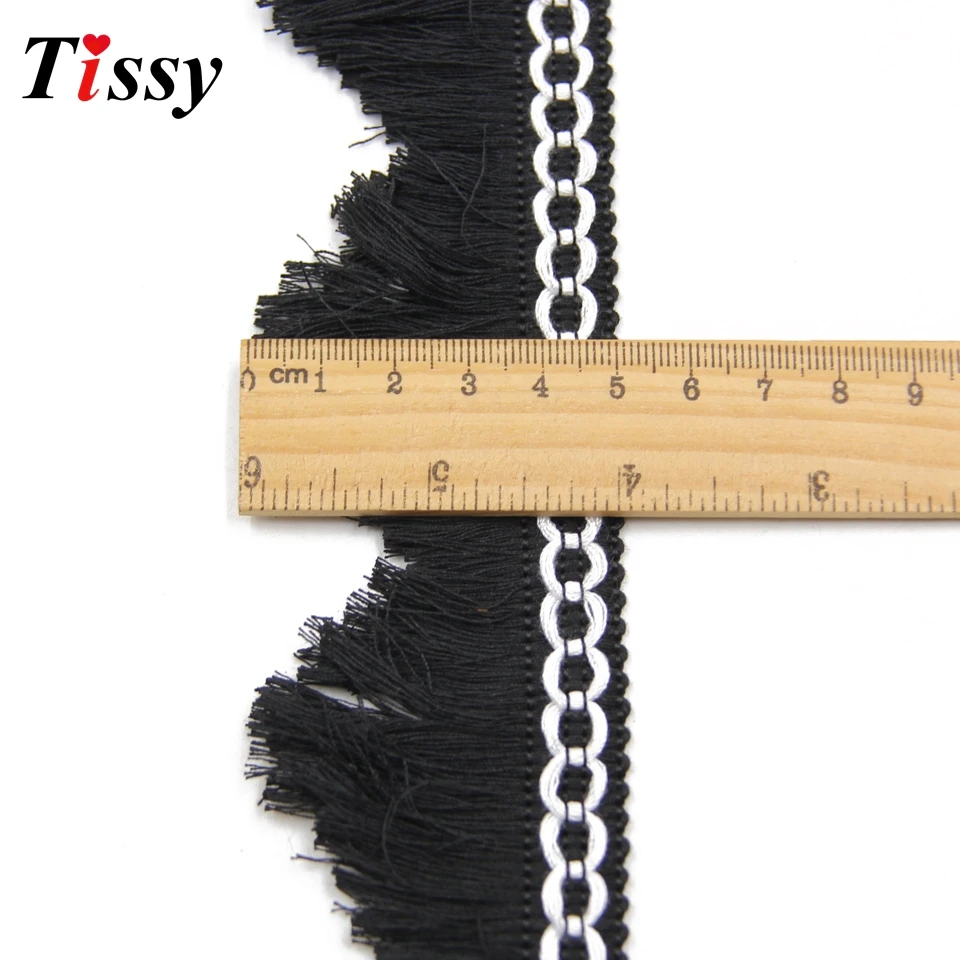 2M/Lot 7Colors Cotton Tassel Ribbon Fringe Lace Trim Ribbon Handmade Crafts  DIY Decoration Textil Fabric for Sewing Accessories