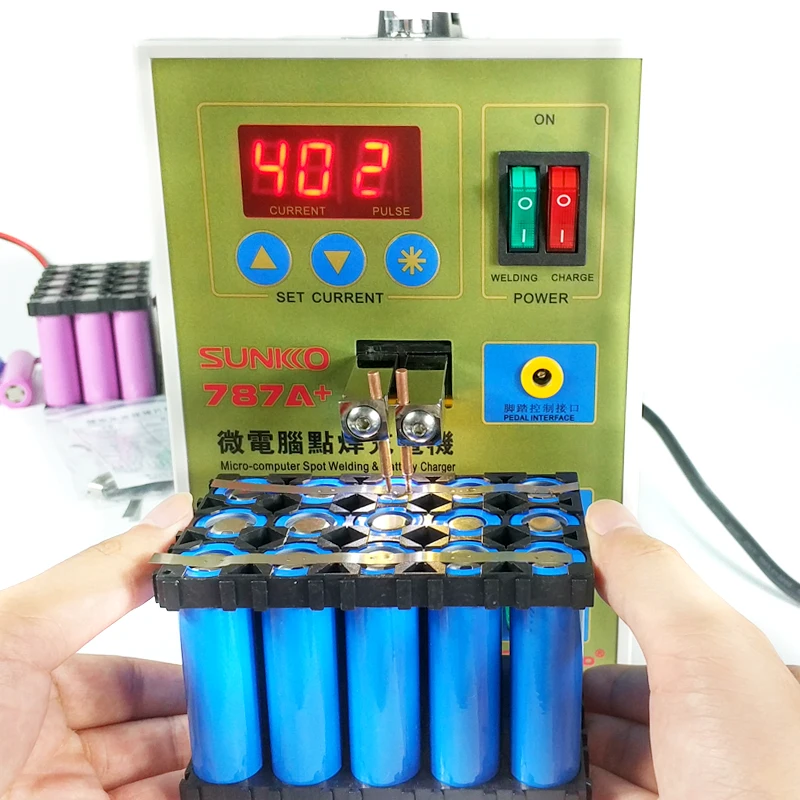 SUNKKO LED Pulse Battery Spot welder 787A+ Spot welding Machine Micro-computer 18650 micro welding with LED light