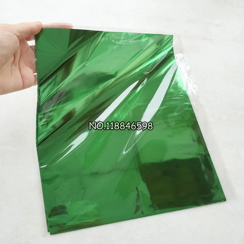 Papel de aluminio con estampado en caliente para caja dura y Material plástico, Color verde A4, 20x29cm, 50 unidades por lote