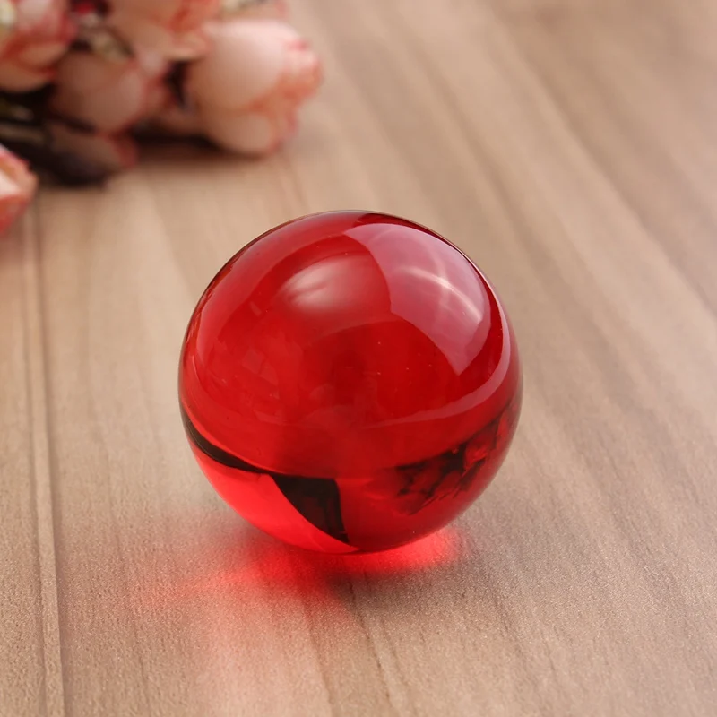 Good Luck 60mm  Red  Asian Rare Quartz K9 Crystal Glass Crafts Obsidian Stone Ball Natural Natal Feng Shui Sphere  Healing