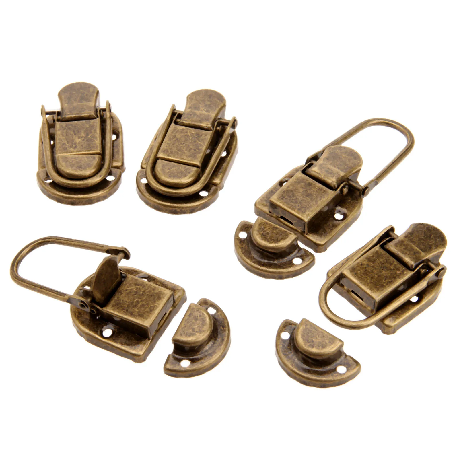 5Pcs Vintage Lock Antique Bronze Hasp Jewelry Chest Box Gift Box Suitcase Case Buckles Hasp Latch Catch Clasp with Screw 60x34mm