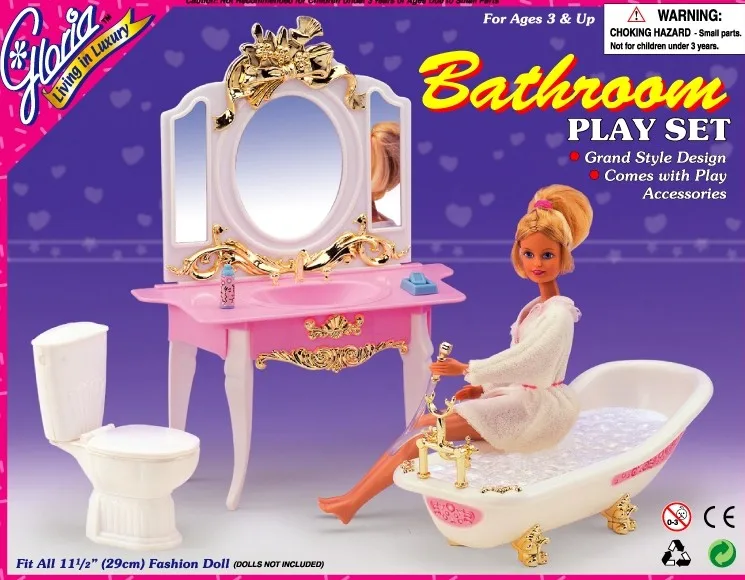 for princess for barbie bathtub shower accessories bathroom house furniture bjd doll accessories child toy gift