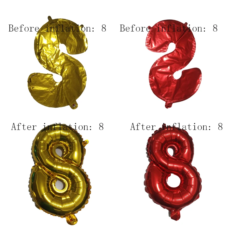 1 Pcs 16 32inch Number Balloon Gold Silver Number Aluminium Foil Balloons Accessories Happy Birthday Party Wedding