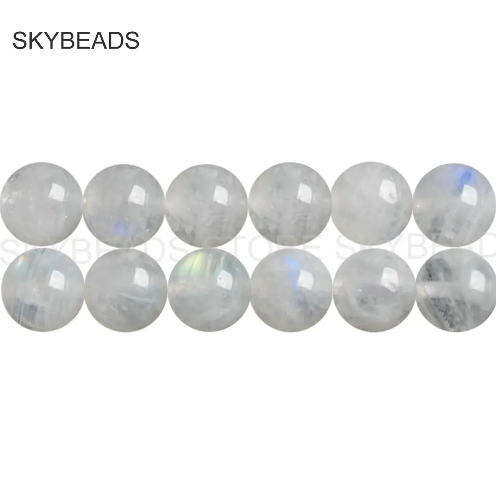 

High Quality AAAA Natural White Moonstone with Blue Flash 4 5 7 8mm Healing Energy Gemstone Beads for Mala Yoga Jewelry Making