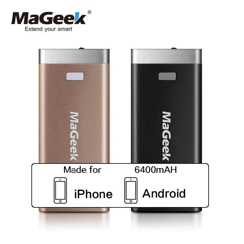 MaGeek Power Bank 6400mAh External Backup Battery Portable  for iPad iPhone Samsung HTC LG Cell Phones