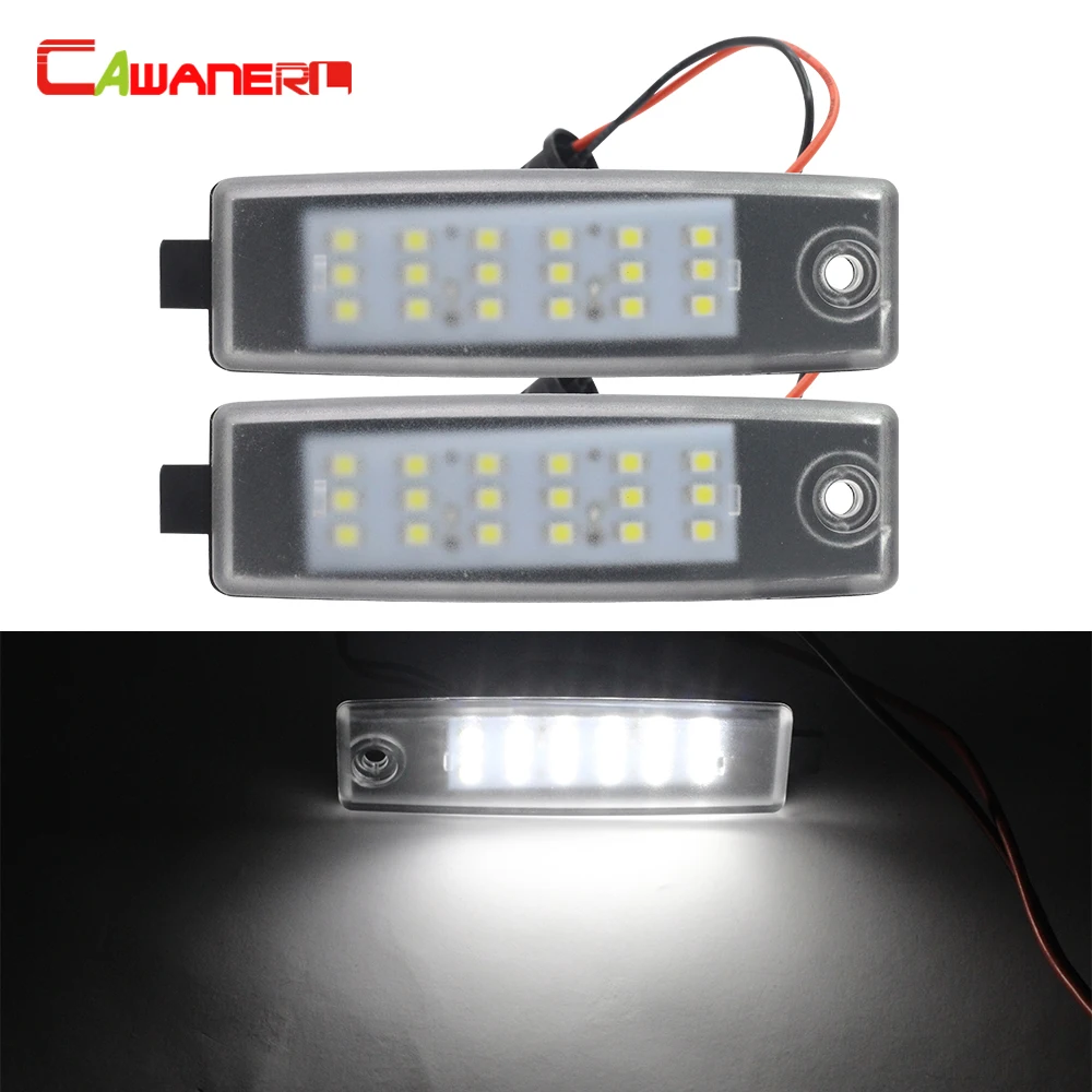 Cawanerl For Toyota RAV4 Hiace Vanguard 2 Pieces Car Accessories LED Lamp Number License Plate Light Kit White 12V Styling