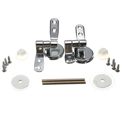 JX-LCLYL Alloy Replacement Toilet Seat Hinges Mountings Set Chrome with Fittings Screws