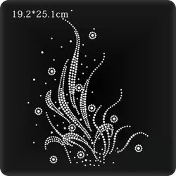 2pc/lot  Flower Hot Fix Rhinestones Motif Design Iron On Transfer Motifs Hot Fix Stone  patches for shirt