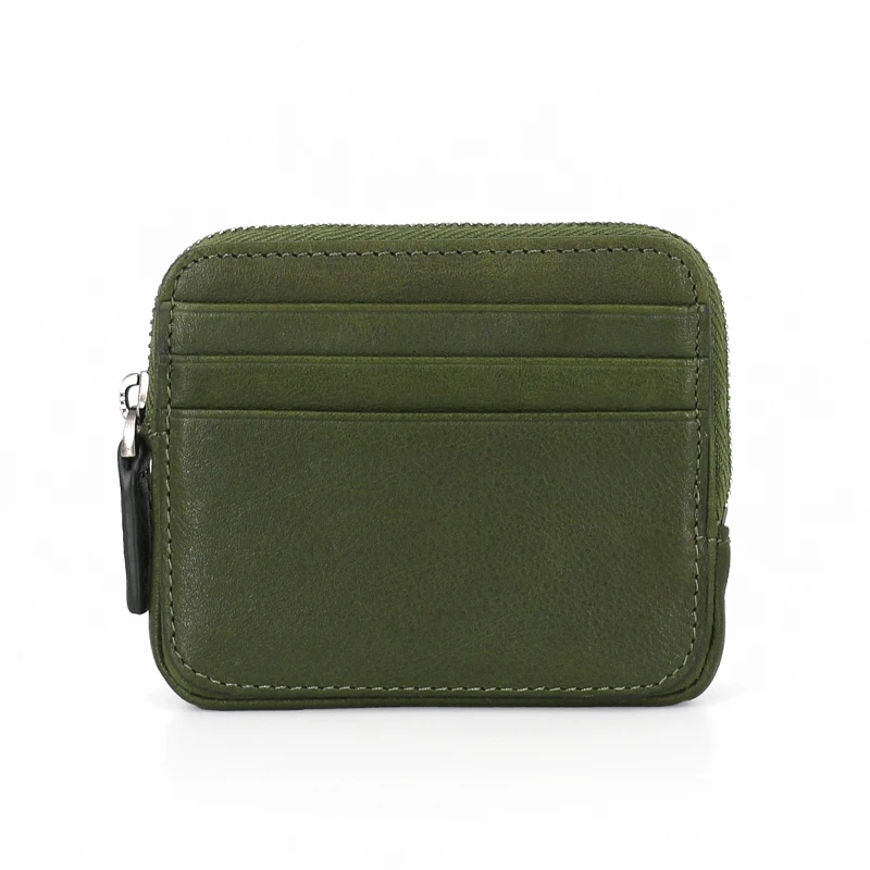 Mini portamonete donna in vera pelle di lusso da uomo piccoli portafogli per carte di credito in pelle bovina borsa per soldi con cerniera Casual