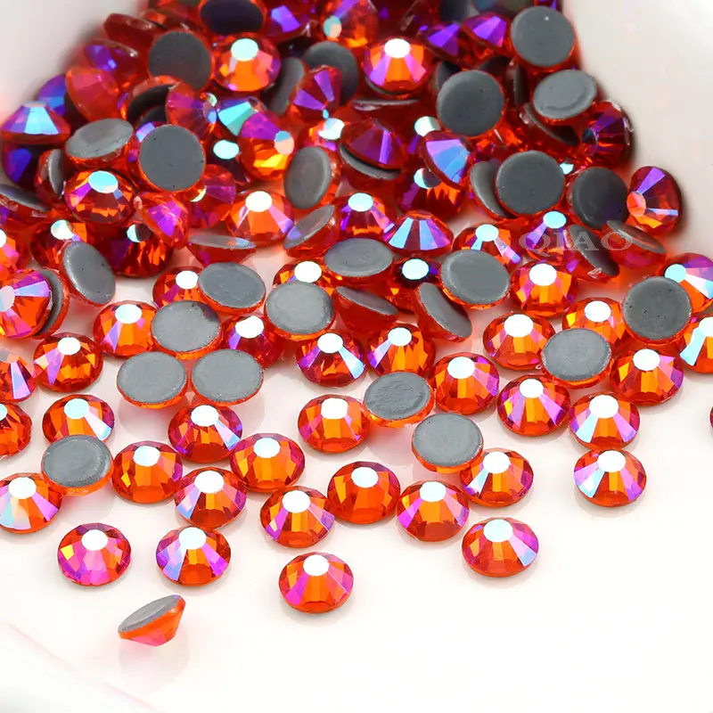 AAA Quality Hyacinth AB Crystals Glass Hot Fix Rhinestones For Clothing Decoration Garment Flat Back Glitters Iron On Gem