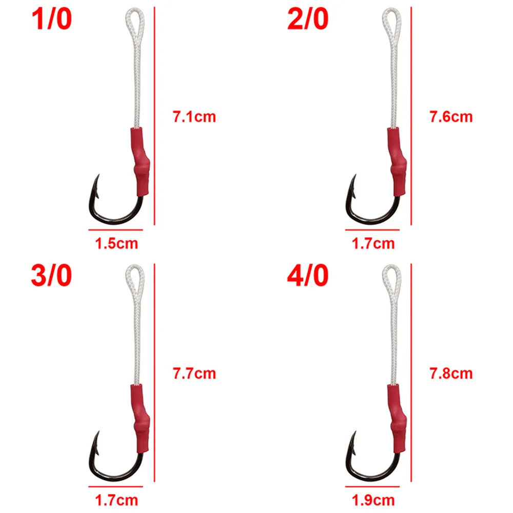 Hyaena 100pcs Stainless Steel Assist Fishing Hooks With PE Line Carp Fishing Tackle Accessories Fly Tying Jig Bait Fishhooks