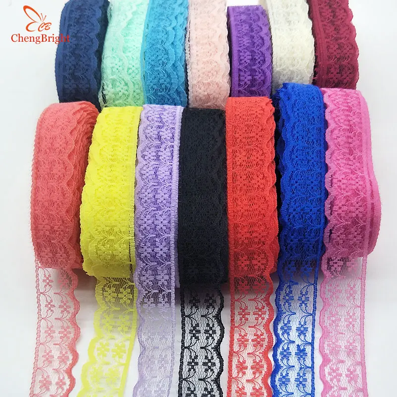 ChengBright 10 Yards Lace Ribbon 22MM Width Lace Trim Fabric DIY Embroidered lace trimmings for sewing accessories African Lace