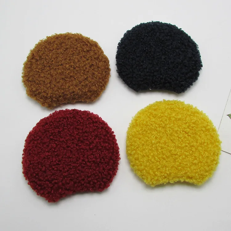 20pcs/lot 8cm Plush One Side velvet Round Cat Ear Padded Appliques DIY handmade Accessories, Children Hair Accessories